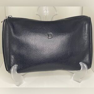 Bally Vintage Leather Black Dopp Kit Toiletry Travel Pouch Bag
